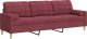 vidaXL vidaXL 3-osobowa sofa z poduszkami, winna czerwień, 210 cm, tkanina 2