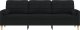 vidaXL vidaXL 3-osobowa sofa z poduszkami, czarna, 210 cm, obita tkaniną 3