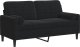vidaXL vidaXL 2-osobowa sofa z poduszkami, czarna, 140 cm, aksamit 2