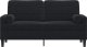 vidaXL vidaXL 2-osobowa sofa z poduszkami, czarna, 140 cm, aksamit 3