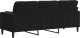vidaXL vidaXL 3-osobowa sofa z poduszkami, czarna, 180 cm, aksamit 5