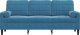vidaXL vidaXL 3-osobowa sofa z poduszkami, niebieska, 180 cm, aksamit 3