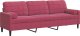 vidaXL vidaXL 3-osobowa sofa z poduszkami, winna czerwień, 210 cm, aksamit 2