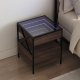 vidaXL Stolik nocny z LED Infinity, brązowy dąb, 40x40x51 cm 1