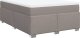 vidaXL Łóżko kontynentalne z materacem, taupe, tkanina, 140x190 cm 2