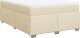 vidaXL Łóżko kontynentalne z materacem, kremowe, tkanina, 140x190 cm 2