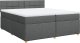 vidaXL Łóżko kontynentalne z materacem, ciemnoszara tkanina 200x200 cm 2