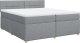 vidaXL Łóżko kontynentalne z materacem, jasnoszare, tkanina 200x200 cm 2