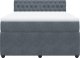 vidaXL Łóżko kontynentalne z materacem, ciemnoszare, 160x200cm aksamit 4