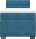 vidaXL vidaXL Łóżko kontynentalne z materacem, niebieskie, 90x200 cm, aksamit 6