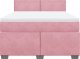 vidaXL vidaXL Łóżko kontynentalne z materacem, różowe, 160x200 cm, aksamit 6