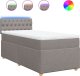 vidaXL vidaXL Łóżko kontynentalne z materacem, taupe, tkanina, 100x200 cm 2