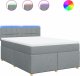 vidaXL vidaXL Łóżko kontynentalne z materacem, jasnoszare, tkanina, 140x190cm 2