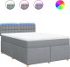 vidaXL vidaXL Łóżko kontynentalne z materacem, jasnoszare 140x200 cm, tkanina 2