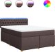 vidaXL vidaXL Łóżko kontynentalne z materacem, brązowe, tkanina, 160x200 cm 2