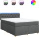 vidaXL vidaXL Łóżko kontynentalne z materacem, ciemnoszara tkanina 160x200 cm 2