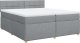 vidaXL vidaXL Łóżko kontynentalne z materacem, jasnoszare, tkanina 200x200 cm 3
