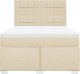 vidaXL Łóżko kontynentalne z materacem, kremowe, tkanina, 140x190 cm 4