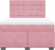 vidaXL Łóżko kontynentalne z materacem, różowe, aksamit, 140x190 cm 4