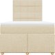 vidaXL Łóżko kontynentalne z materacem, kremowe, tkanina, 120x200 cm 4