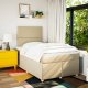 vidaXL Łóżko kontynentalne z materacem, kremowe, tkanina, 120x200 cm 3