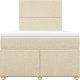 vidaXL Łóżko kontynentalne z materacem, kremowe, tkanina, 120x200 cm 4