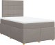 vidaXL Łóżko kontynentalne z materacem, taupe, tkanina, 120x200 cm 2