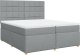 vidaXL Łóżko kontynentalne z materacem, jasnoszare, tkanina 200x200 cm 2
