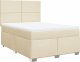 vidaXL vidaXL Łóżko kontynentalne z materacem, kremowe, tkanina, 140x190 cm 3