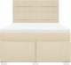 vidaXL vidaXL Łóżko kontynentalne z materacem, kremowe, tkanina, 140x190 cm 6