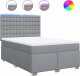vidaXL vidaXL Łóżko kontynentalne z materacem, jasnoszare, tkanina, 140x190cm 2