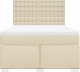 vidaXL vidaXL Łóżko kontynentalne z materacem, kremowe, tkanina, 140x190 cm 6