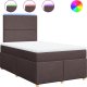vidaXL vidaXL Łóżko kontynentalne z materacem, brązowe, tkanina, 120x200 cm 2