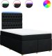 vidaXL vidaXL Łóżko kontynentalne z materacem, czarne, tkanina, 120x200 cm 2