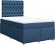 vidaXL vidaXL Łóżko kontynentalne z materacem, niebieskie, tkanina 120x200 cm 3
