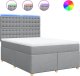 vidaXL vidaXL Łóżko kontynentalne z materacem, jasnoszare 140x200 cm, tkanina 2