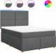 vidaXL vidaXL Łóżko kontynentalne z materacem, ciemnoszara tkanina 160x200 cm 2