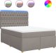 vidaXL vidaXL Łóżko kontynentalne z materacem, taupe, tkanina, 160x200 cm 2