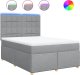 vidaXL vidaXL Łóżko kontynentalne z materacem, jasnoszare, tkanina 160x200 cm 2