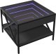 vidaXL vidaXL Stolik kawowy z LED Infinity, czarny, 50x50x38 cm 2