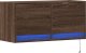 vidaXL vidaXL Ścienna szafka TV z LED, brązowy dąb, 80x31x35 cm 3