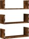 vidaXL vidaXL Półki ścienne, 3 szt., przydymiony dąb, 58x18x18 cm 6