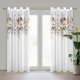 Design 91 Elegancka zasłona na przelotkach GRETA 140X250 biała z motywem kwiatowym 1