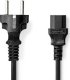 Kabel zasilający Nedis Nedis CEGL10030BK20 kabel zasilające Czarny 2 m CEE7/7 C13 panel 1