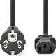 Kabel zasilający Nedis Nedis CEGL10030BK20 kabel zasilające Czarny 2 m CEE7/7 C13 panel 2