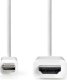 Adapter USB Nedis Nedis CCGL37600WT20 adapter kablowy 2 m Mini DisplayPort Biały 1