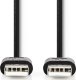 Kabel USB Nedis USB-A - USB-A 3 m Czarny (CCGT60000BK30) 2