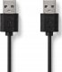 Kabel USB Nedis USB-A - USB-A 3 m Czarny (CCGT60000BK30) 3
