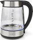Nedis Nedis KAWK320EGS czajnik elektryczny 1,7 l 2200 W Stal nierdzewna, Przezroczysty 14
