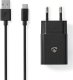 Ładowarka Nedis Nedis WCHAC242ABK ładowarka do urządzeń przenośnych Uniwersalne Czarny Prąd przemienny Wewnętrzna 9